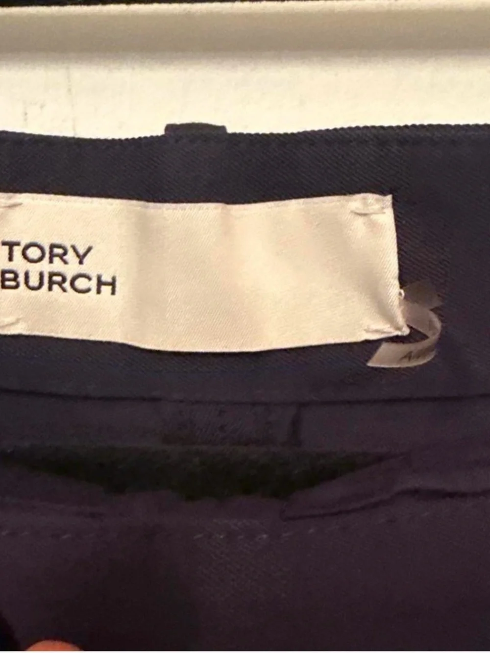 Tory Burch Navy Pleated Dress Pants